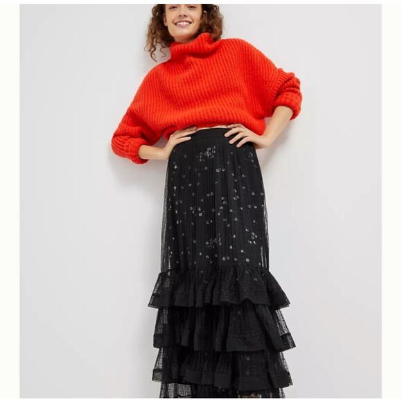 Anthropologie Luciana Tiered Tulle Maxi Skirt - Picture 2 of 9